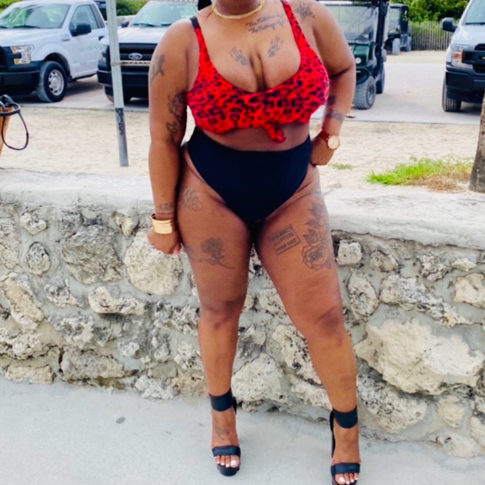 Red Leopard Print Bikini Set